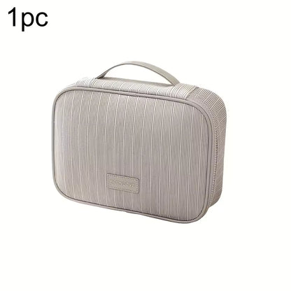 Large Capacity Makeup Organizer Travel Corduroy Cosmetic Storage Bag Lipstick Travel Toiletry Square Makeup Bag with Zipper